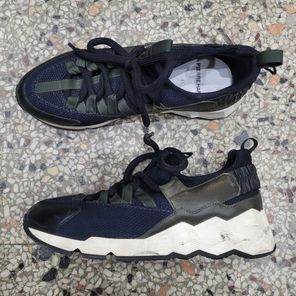 Pierre Hardy Men's Black and Green Sneakers